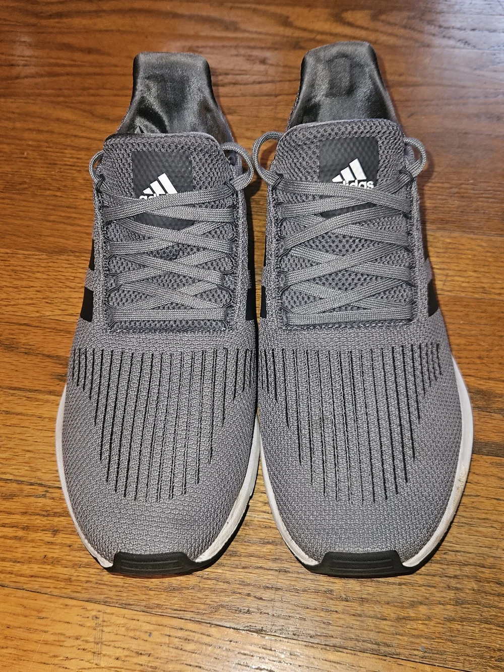 Adidas Men's Gray Knit Athletic Sneakers